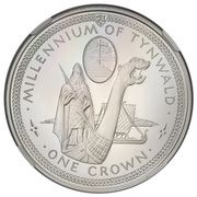 1 Crown - Elizabeth II Tynwald; Platinum Proof, United Kingdom, 1979 reverse image
