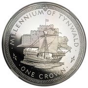 1 Crown - Elizabeth II Tynwald; Platinum Proof, United Kingdom, 1979 reverse image