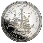 1 Crown - Elizabeth II Tynwald; Platinum Proof, United Kingdom, 1979 reverse image
