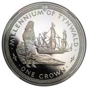 1 Crown - Elizabeth II Tynwald; Platinum Proof reverse image