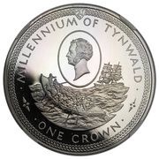 1 Crown - Elizabeth II Tynwald; Platinum Proof, United Kingdom, 1979 reverse image