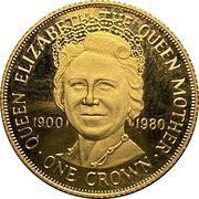 1 Crown - Elizabeth II Queen Mother, United Kingdom, 1980 reverse image