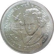 1 Crown - Elizabeth II Beethoven, United Kingdom, 1981 reverse image