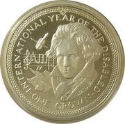 1 Crown - Elizabeth II Beethoven; Silver Proof, United Kingdom, 1981 reverse image