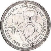 1 Crown - Elizabeth II Sir Douglas Bader, United Kingdom, 1981 reverse image
