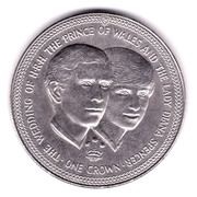 1 Crown - Elizabeth II Wedding, 2nd variety, United Kingdom, 1981 reverse image