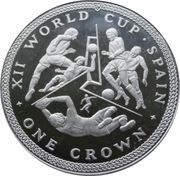 1 Crown - Elizabeth II World Cup in Spain, United Kingdom, 1982 reverse image