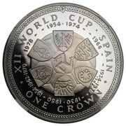 1 Crown - Elizabeth II World Cup - Spain; Platinum Proof reverse image