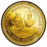 1 Crown - Elizabeth II Mayflower; Gold Proof, United Kingdom, 1982 reverse image