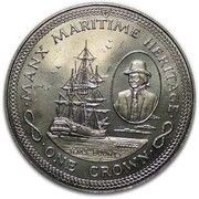 1 Crown - Elizabeth II H.M.S. Bounty, United Kingdom, 1982 reverse image
