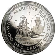 1 Crown - Elizabeth II H.M.S. Bounty; Platinum Proof, United Kingdom, 1982 reverse image