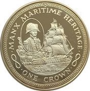 1 Crown - Elizabeth II H.M.S. Victory; Silver issue, United Kingdom, 1982 reverse image
