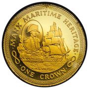 1 Crown - Elizabeth II H.M.S. Victory; Gold Proof, United Kingdom, 1982 reverse image