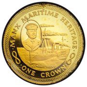 1 Crown - Elizabeth II P.S. Mona's Queen II; Gold Proof, United Kingdom, 1982 reverse image