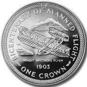 1 Crown - Elizabeth II Wright Flyer; Silver, United Kingdom, 1983 reverse image