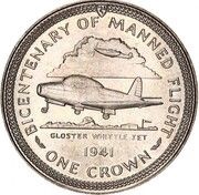 1 Crown - Elizabeth II Gloster Whittle, United Kingdom, 1983 reverse image