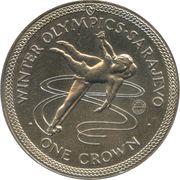 1 Crown - Elizabeth II Ice Dancing, United Kingdom, 1984 reverse image