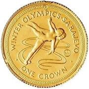 1 Crown - Elizabeth II Ice Dancing; Gold 22ct, United Kingdom, 1984 reverse image