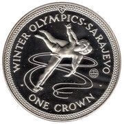 1 Crown - Elizabeth II Ice Dancing; Silver clad, United Kingdom, 1984 reverse image