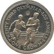1 Crown - Elizabeth II Athletics, United Kingdom, 1984 reverse image