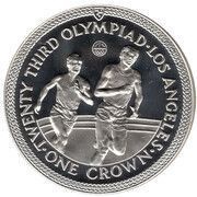 1 Crown - Elizabeth II Athletics; Silver clad, United Kingdom, 1984 reverse image