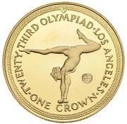 1 Crown - Elizabeth II Gymnastics; Gold 9ct, United Kingdom, 1984 reverse image