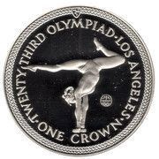 1 Crown - Elizabeth II Gymnastics; Silver clad, United Kingdom, 1984 reverse image