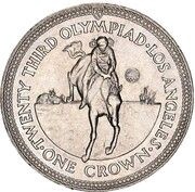 1 Crown - Elizabeth II Equestrian, United Kingdom, 1984 reverse image