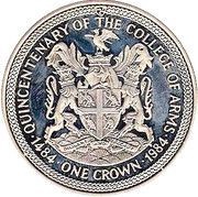 1 Crown - Elizabeth II College of Arms, United Kingdom, 1984 reverse image