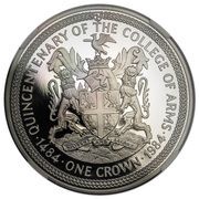 1 Crown - Elizabeth II College of Arms; Platinum, United Kingdom, 1984 reverse image