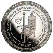 1 Crown - Elizabeth II Commonwealth Parliamentary Conference; Speaker Gawne's chair; Platinum, United Kingdom, 1984 reverse image