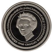 1 Crown - Elizabeth II Commonwealth Parliamentary Conference; Princess Anne; Silver clad, United Kingdom, 1984 reverse image