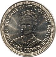 1 Crown - Elizabeth II Queen Mother, United Kingdom, 1985 reverse image