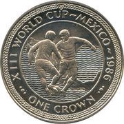 1 Crown - Elizabeth II World Cup Mexico - Players on Map, United Kingdom, 1986 reverse image