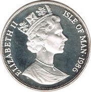 1 Crown - Elizabeth II World Cup Mexico - 2 Players on Football; Silver Issue obverse image