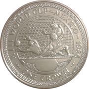 1 Crown - Elizabeth II World Cup Mexico - Scoring from Close Range, United Kingdom, 1986 reverse image