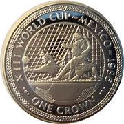1 Crown - Elizabeth II World Cup Soccer - Mexico, United Kingdom, 1986 reverse image