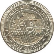 1 Crown - Elizabeth II World Cup Mexico - Flags reverse image