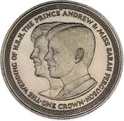 1 Crown - Elizabeth II Royal Wedding, United Kingdom, 1986 reverse image