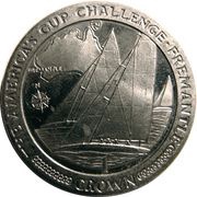 1 Crown - Elizabeth II Fremantle, United Kingdom, 1987 reverse image