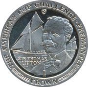 1 Crown - Elizabeth II Sir Thomas Lipton, United Kingdom, 1987 reverse image