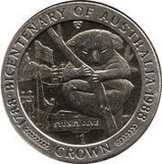 1 Crown - Elizabeth II Bicentenary of Australia, United Kingdom, 1988 reverse image