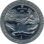 1 Crown - Elizabeth II Bicentenary of Australia, United Kingdom, 1988 reverse image