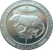 1 Crown - Elizabeth II Australia, United Kingdom, 1988 reverse image