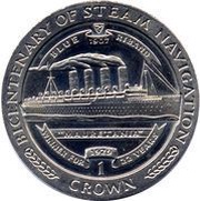 1 Crown - Elizabeth II Mauretania, United Kingdom, 1988 reverse image