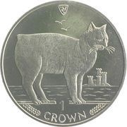 1 Crown - Elizabeth II Manx Cat, United Kingdom, 1988 reverse image