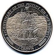 1 Crown - Elizabeth II Mutiny on the Bounty, United Kingdom, 1989 reverse image