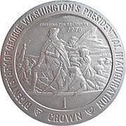 1 Crown - Elizabeth II George Washington, United Kingdom, 1989 reverse image