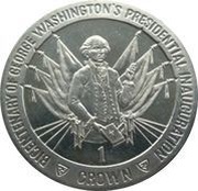 1 Crown - Elizabeth II George Washington, United Kingdom, 1989 reverse image