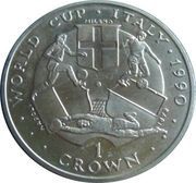 1 Crown - Elizabeth II World Cup - Italy, United Kingdom, 1990 reverse image
